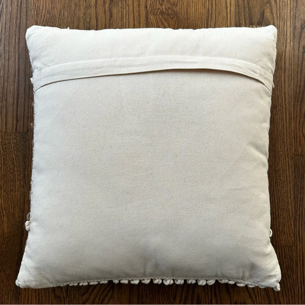 Boho Textured Throw Pillow Tan and Cream